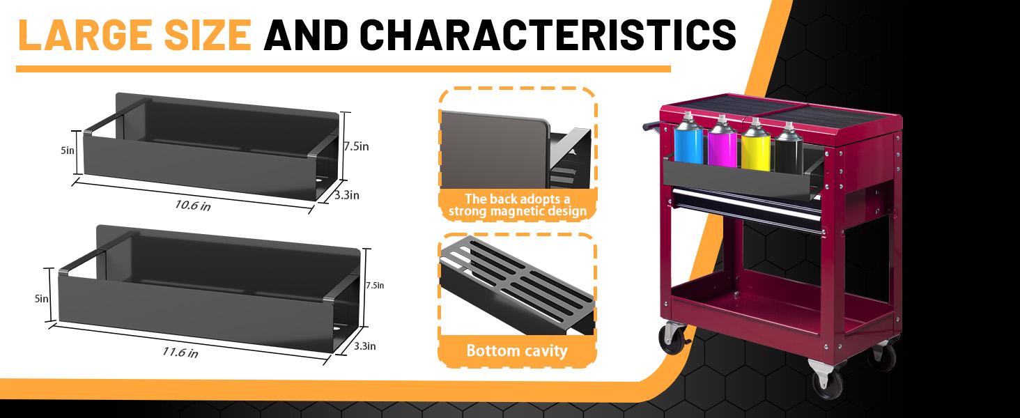 2 Pcs Magnetic Spray Can Holder,with 2 Pcs Small Hooks Wall Mounted Spray Bottle Rack Magnet Toolbox Holder Rack for Garage and Home, Craft Workspace(COLOR:Black)