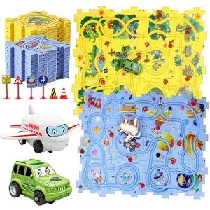25 PCS Set of children's educational rail cars, electric small train sliding track puzzles, creative gifts for boys and girls, early childhood education toys.