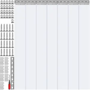 VEVOR Clear PVC Strip Curtain, 96 in Heightx 72 in Widthx 0.08 in Thickness, 12 PCS Walk in Freezer Cooler Curtain Strips, Smooth Waterproof Plastic Door Strips for Warehouse, Freezer, Garage DoorsVEVOR Super Brand Day