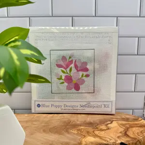 Pink Flowers Needlepoint Kit
