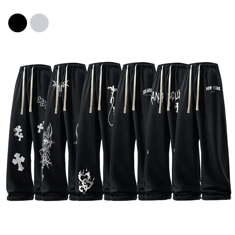 2026 #SummerVibes Fashion Joker personalized skin-friendly direct drawstring creative pattern printing design for men and women with the same polyester cotton pants bottom spring and autumn casual pants., Sweatpants, Unisex