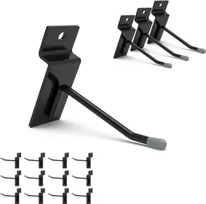 HUHOLE Black Slatwall Hooks 2 Inch, 50PC, Slatwall Accessories, Slat Wall Hooks, Slat Wall Accessories, Load Up to 20lbs