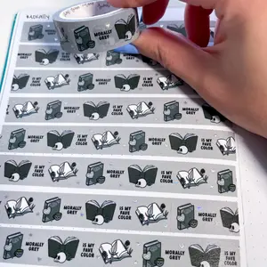 Holo Foil Morally Grey Bookish Washi Tape (15mm)