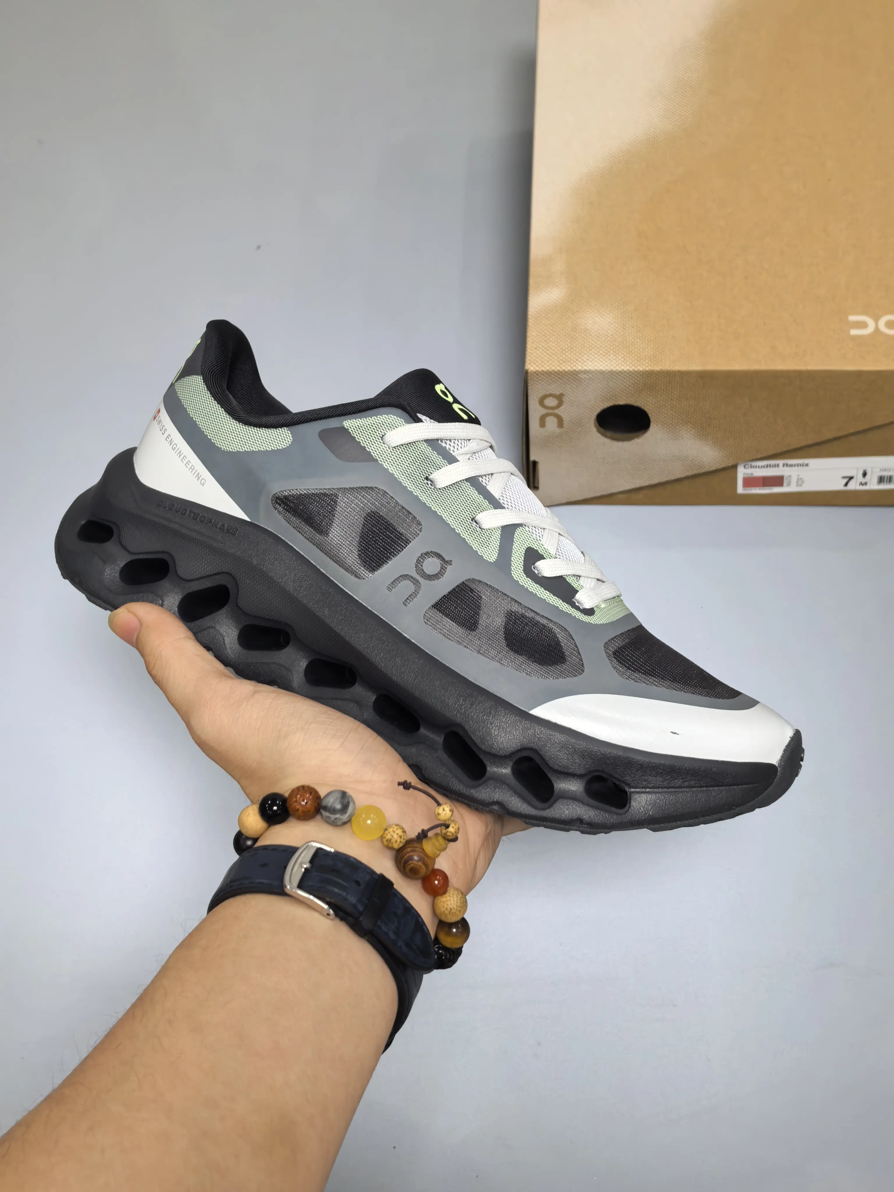 Gray Sage White Contrast Mesh All Black Hollow Cushion Running Shoes, Cloud Shock Absorb Athletic Trainers, Breathable Anti-Slip Outdoor Sneakers For Men Daily Jogging