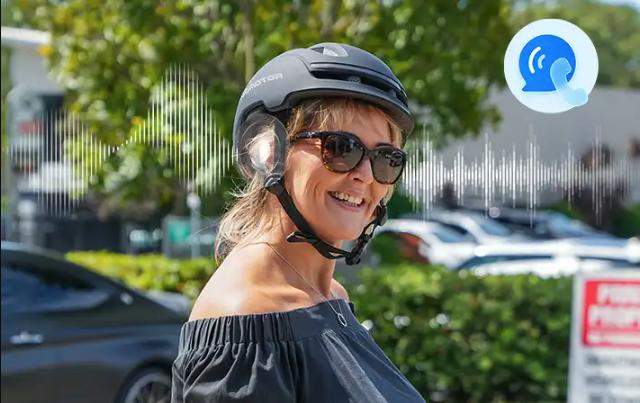 ADDMOTOR Smart Cycling Helmet for Adults Men Women, Ebike Helmet with Bluetooth, Certified Helmet for Bicycle and Scooter with Built-in Speakers, Front & Rear LED Lights, iOS & Android App