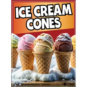 Ice Cream Cones Decal Window Sticker Truck Concession Vinyl Restaurant Ice Cream Cones