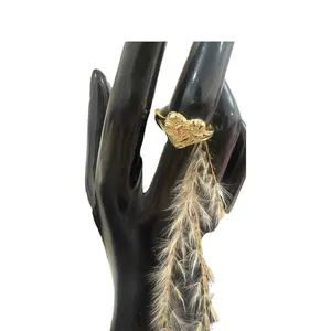 Gold Plated 18k Heart Nugget Ring - Elegant Jewelry for Women, Perfect for Special Occasions, High-Quality Design