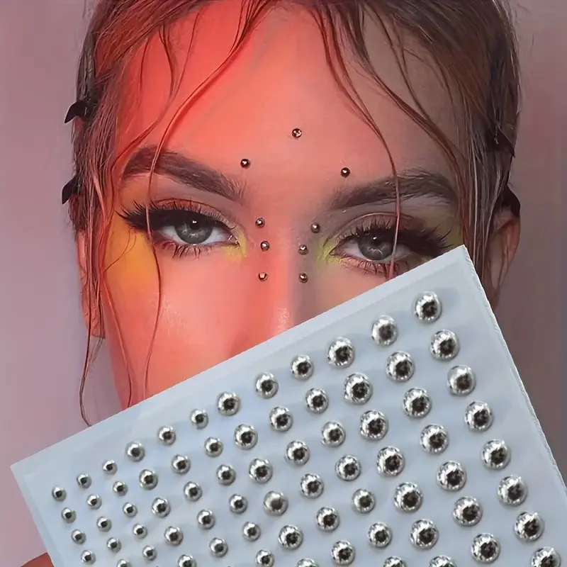 Waterproof Fake Piercing Set, Face Accessories, Face Jewels, Facial Decorations, Makeup Hair Nail Eye DIY Crafts, Self-Adhesive Lip Brow Nose Rings, Abdominal Jewelry, Chic Body Jewelry, Belly Ornaments, Body Jewellery