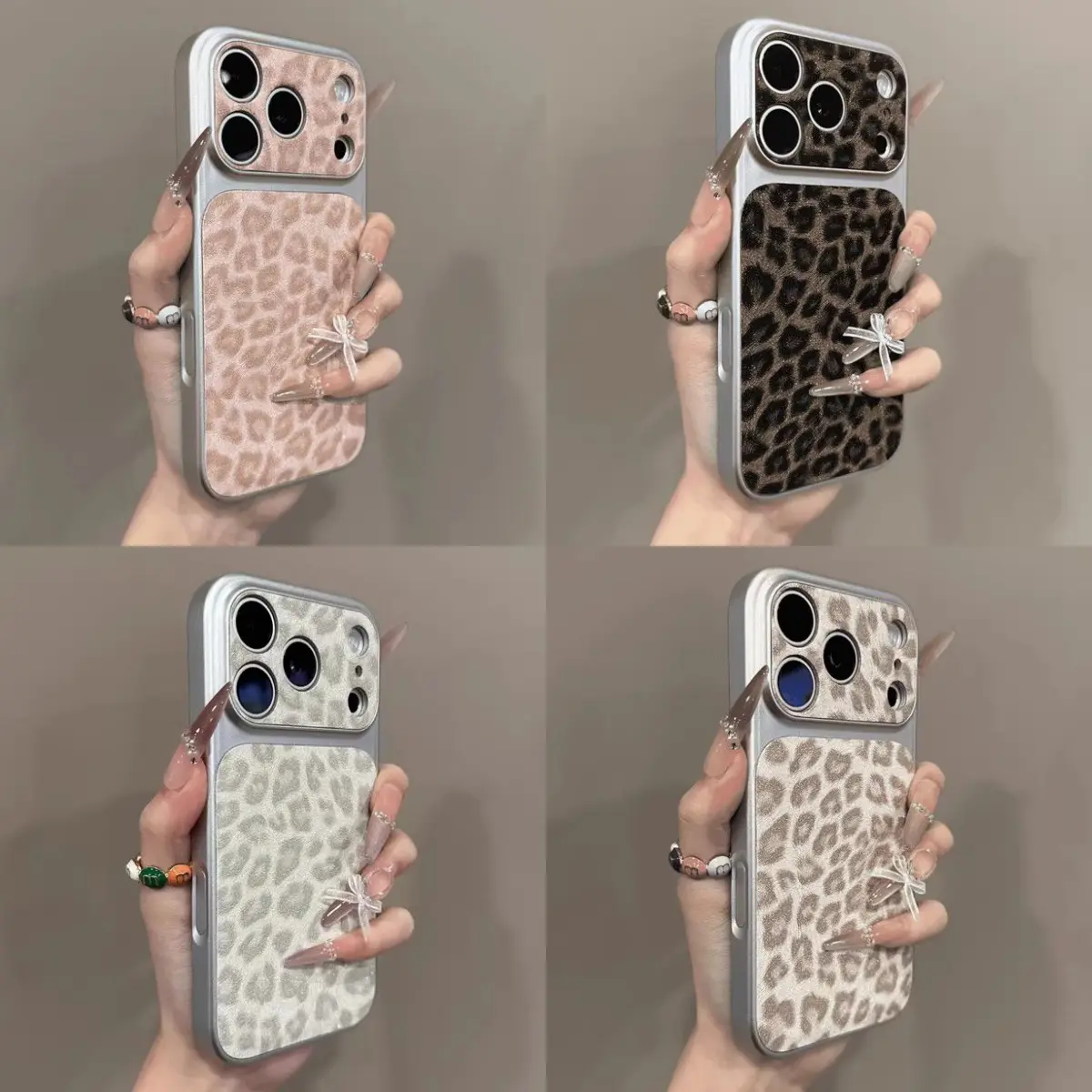 Women's Vintage Leopard Print Luxury Leather Texture Phone Casing for iPhone 17 Air-16 Plus-15, Big Window Camera Lens Protection, Full Body Shockproof Cover, Aesthetic Animal Design Mobile Accessories for Women Smartphone Case chicago hottie phone case