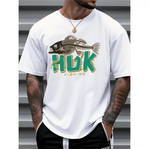 HUK Men's Fishing Graphic T-Shirt - Loose Fit Short Sleeve Casual Tee with Fish Print, Breathable for Outdoor Sports & Summer Wear, Machine Washable, Fishing Shirt, Active Lifestyle Apparel, Sporty Style, Durable Construction, Active Men