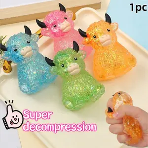1pc squishy cow pinch, stress relief toys, shiny Soft  Filled Sensory Toy,Stretchable Squeeze Stress Relief Fidget Toy, a great gift for yourself and your loved ones to relax, Squishy Sensory Fidgets