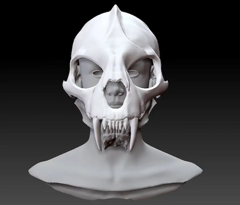 Sabertooth Cosplay Mask (hard plastic) with moving bottom jaw cosplay party Accessory