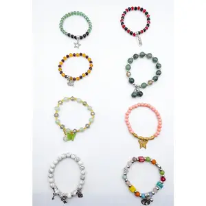 Unique Vibrant Crystal Colored Beaded Bracelets With Incredible Charms