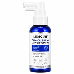 Lemcuh GHK-CU Peptide Hair Serum - Liposomal Copper Peptides for Hair Growth, Multi Peptide Serum for Thinning Hair, Non-Greasy Leave-In Scalp Spray Supports Fuller Hair & Scalp Barrier for Women & Men 80ml