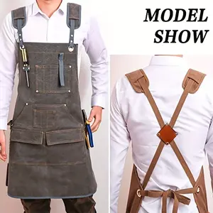 Woodworking, electrician, gardening, courtyard work clothes, tool apron, thickened waterproof cotton canvas multifunctional pocket apron