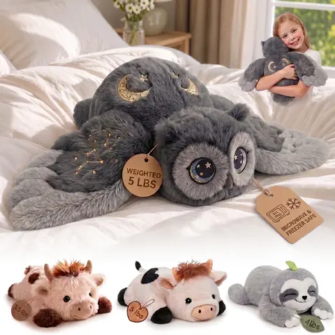 Mewaii Weighted Stuffed Animal - 3.5/5 lbs, Microwavable Heating Pad, Adjustable Heatable-Coolable Fridge-Chill Hug Buddy, Durable Soft Fluffy, Unique Mom Birthday GF Gift, Cool Gift for Adults