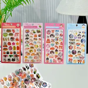 4pc Cute 3D Food Stickers, Waterproof and Easy to Use, Perfect for Journals, DIY Projects, Office Supplies, Adorable Dessert Details