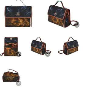 Women's Ancient Coquí Spirit Gift Bag - Durable Waterproof Canvas Tote, Caribbean Frog Art Shoulder Bag, Multifunctional Whimsical Fantasy Nature Carryall, Unique Party Gift