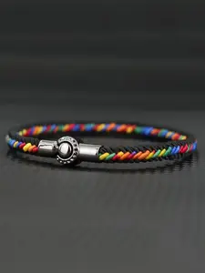 Vintage Knitted Bracelet Unisex Handmade Colorful Wristband Magnetic Buckle Bangle Friendship Gift Couple Jewelry Accessory