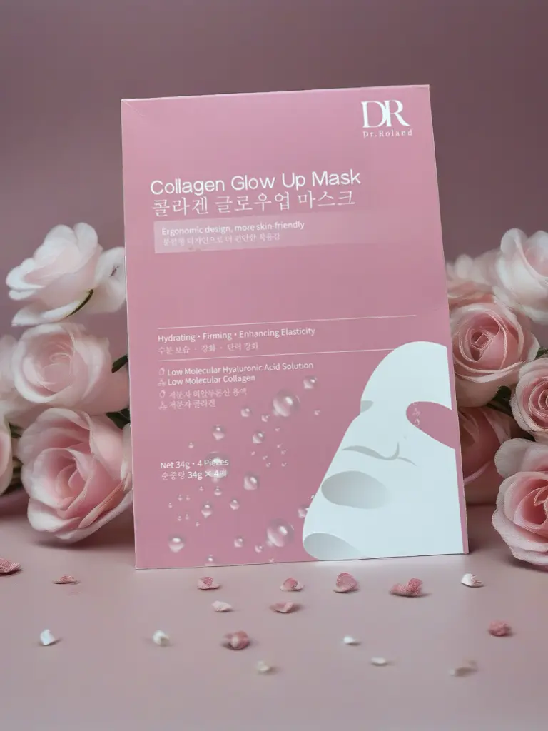 DR Collagen Glow Up Mask - Hydrating Firming Enhancing Elasticity with Low Molecular Hyaluronic Acid Solution 24g 4 Pieces