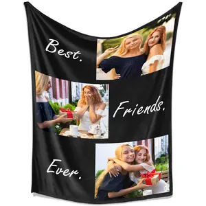 Gifts for Women Men Best Friend Birthday , Customized Throw Blankets with Photos