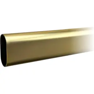 36" Satin Brass Oval Closet Rod Heavy Duty Wardrobe Clothes Pole 1 Pack