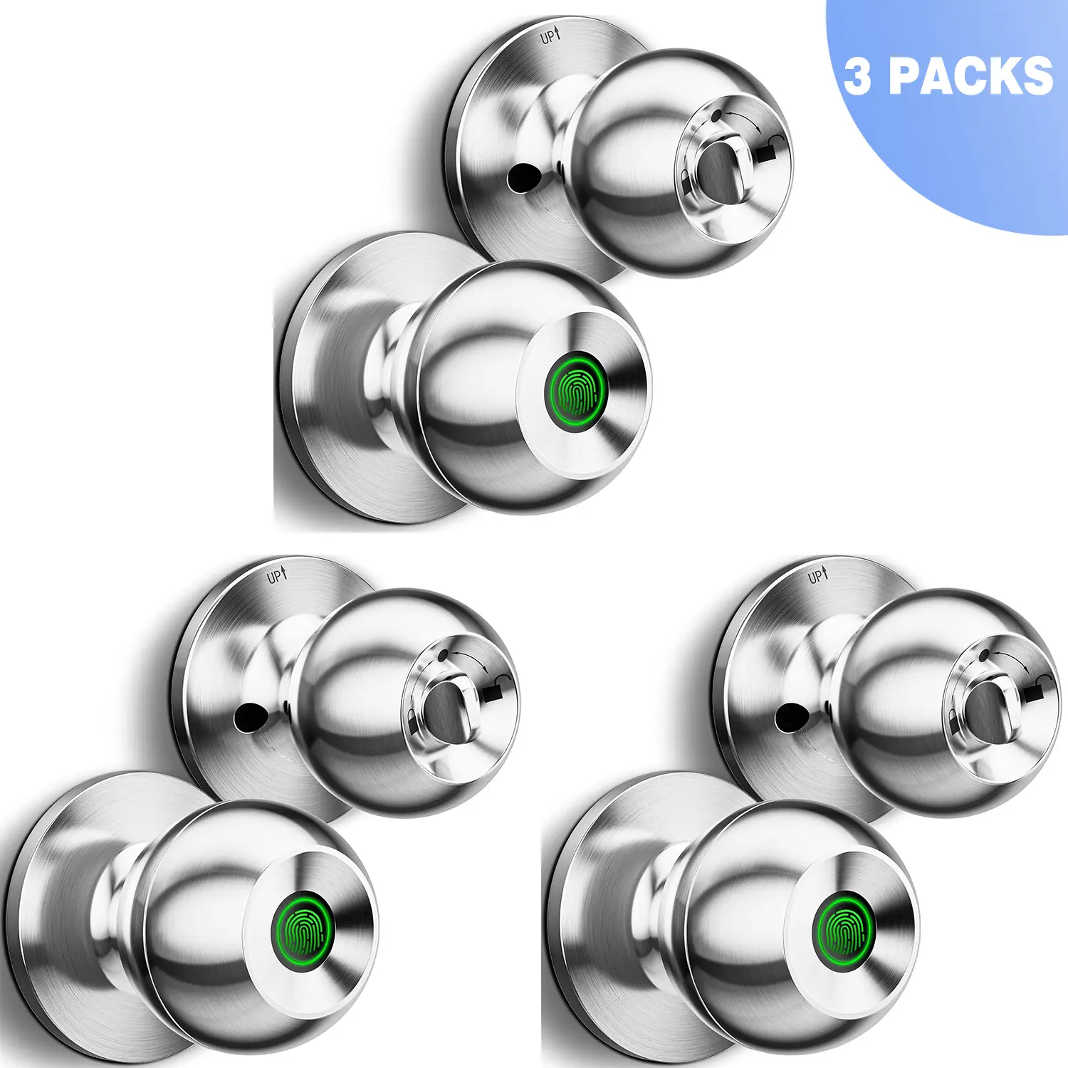 (GEN 2)Silvery-3pc(With App&Fingerprint&Key)