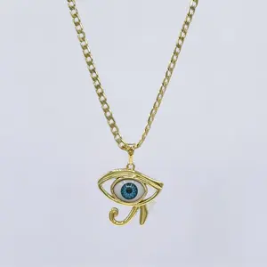 Chain with White Eyes Design and Gold Plating 14k