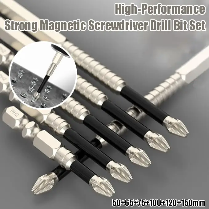 High-Magnetic Screwdriver Drill Bit Set, Strong Magnetic Durability Screwdriver Drill Bit Set, 6/12 PCS Anti-Slip Magnetic Electric Screwdriver Set, 5