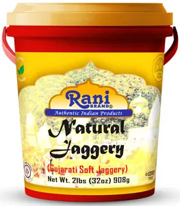 Rani Natural Jaggery (Gujarati Soft Jaggery) 32oz (2lbs) 908g Bulk Bucket ~ Gluten Friendly | Vegan | NON-GMO | Kosher | No Salt or fillers | Indian Product