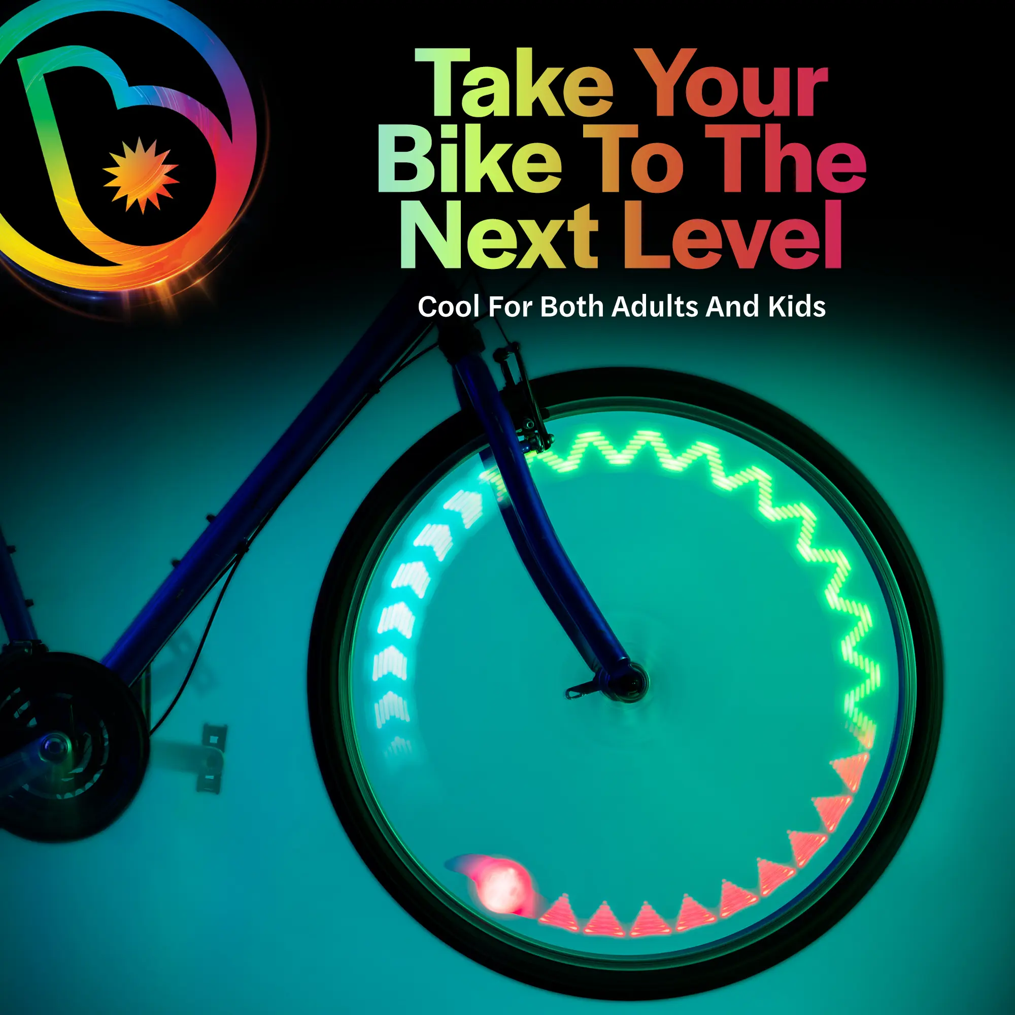 Brightz ShapeBrightz Bicycle Wheel Light LED Spoke Lights for Night Riding 12 Patterns Easy Install