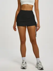 Women's High Waist Pleated Drawstring Skirt Pants with Lining Shorts, Sporty Slim-Fit Tennis Skirt for All Seasons