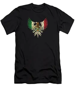 Eagle Mexican  With Mexican Flag  For Mexican Pride Outlined T-Shirt Top Menswear