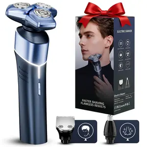 Electric Shaver for Men, 3-in-1 Face & Nose Trimmer, Smooth Skin-Friendly Shaving, 3D Floating Head, IPX8 Waterproof, USB-C Fast Charging, Cordless Portable Razor for Beard Face Body Women's Day Gift