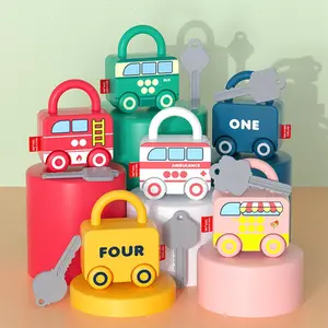 Montessori Educational Learning Toy, 6 Counts/set Classification Matching Lock & Key Sensory Car Toy, Early Education & Smart Toy, Learning Tool