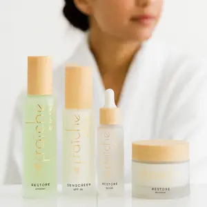 Fraîche Skin Restore Collection – Complete 4-Step Skincare Set for Hydrated Radiant Skin with Cleanser, Serum, Moisturizer & Sunscreen