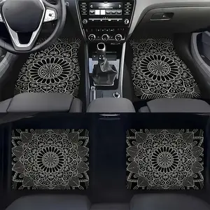 Mandala Pattern Car Floor Mat, Durable Car Interior Protective Cover, Universal Car Interior Accessories for Car, Truck & SUV, Floor Mats for Car
