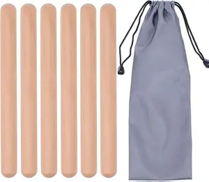 3 Pairs Wood Claves Percussion Instrument, Classic Hardwood Musical Rhythm Sticks with a Carry Bag, 8 Inch Long