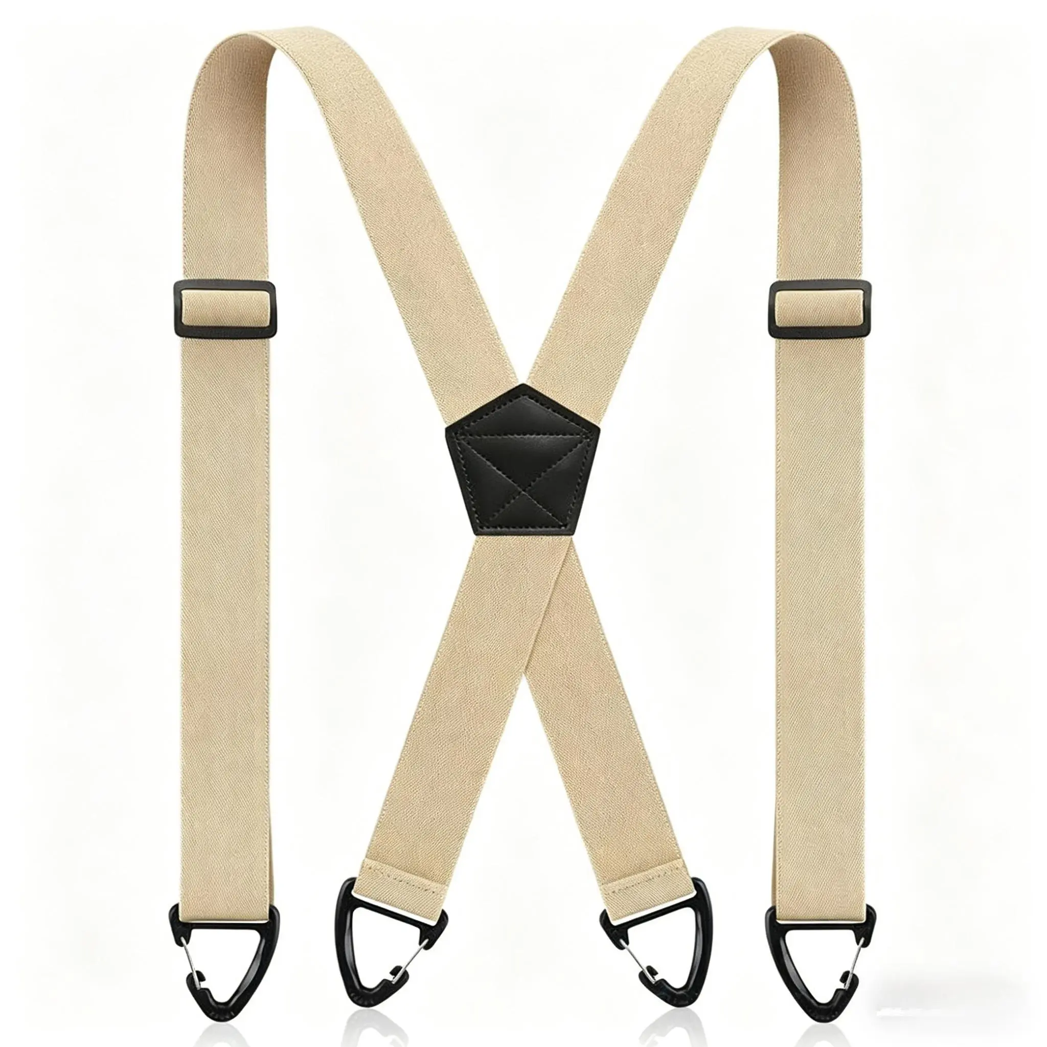 Men's Heavy Duty Adjustable Length Suspenders - 1.5 in Elastic Adults' Hiking Gear with Strong Grip Clips, Anti-Injury Protective Gear for Hiking, Camping, Elastic Stretch, Injury Prevention, Outdoor Gear, Strong No-Slip Clips