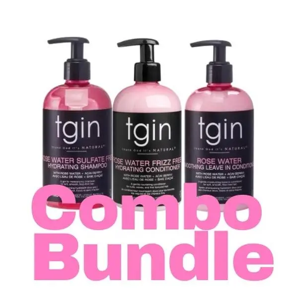Rose Water Sulfate-Free Hydrating collection - Moisturizes and Builds Strength for Healthy, Strong Hair shampoo + conditioner + leave in conditioner hair care