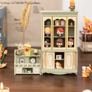 1:12 Scale Miniature Cabinet Display Case Bookshelf Model Mini Storage Cabinet Desk & Study Dollhouse Decor Accessories Miniature Landscape Decorations Blind Box Miniature Figurine Display Stand Photo Props Holiday Gifts Birthday & New Year Gifts