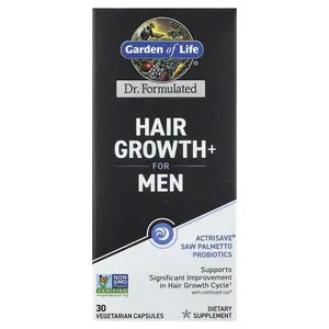 Garden of Life Hair Growth+ for Men, 30 Vegetarian Capsules