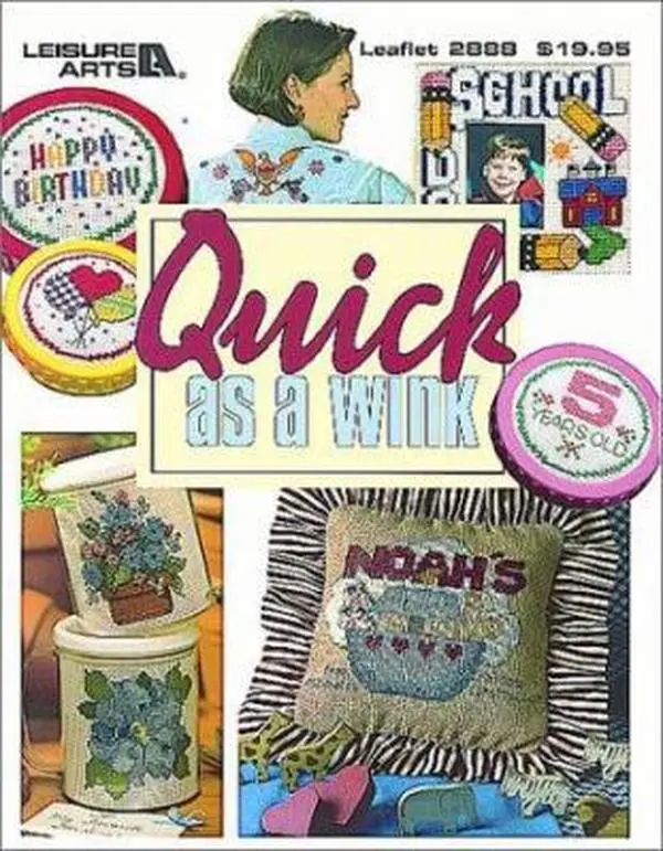 Used Quick as a Wink Cross Stitch Book (Leisure Arts #2888, Soft Cover, Like New, 0.45 lbs, Quick-and-Easy Guide) - English Paperback, Very Good, 2001 Edition