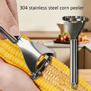 Kitchen Corn Stripper Tool Set (2 pieces) - 304 Stainless Steel Corn Thresher, Household Corn Kernel Remover