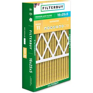 Filterbuy 16x25x5 Air Filter (1-Pack), Pleated MERV 11 Allergen Defense HVAC AC Furnace Air Filters for Honeywell, Lennox X6670, Carrier, Bryant, & More