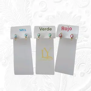 LaYaiBoutique #1449 Turkish Evil Eye Earrings, 14k Gold Plated, High Quality ( SMALL SIZE)