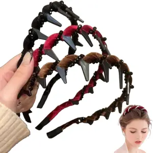 3Pcs New Upgraded Vintage High Cranium Artificial Pearl Hairband, Hairbands for Women's Hair, Bridal Hair Hoop Rhinestones Hair Accessories, for gifts