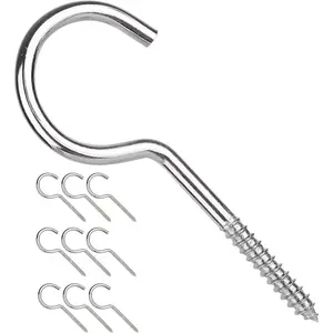 Large Screw Hooks, 4 Inches Heavy Duty Ceiling Hooks for Indoor and Outdoor Hanging Plants, 10 Pieces
