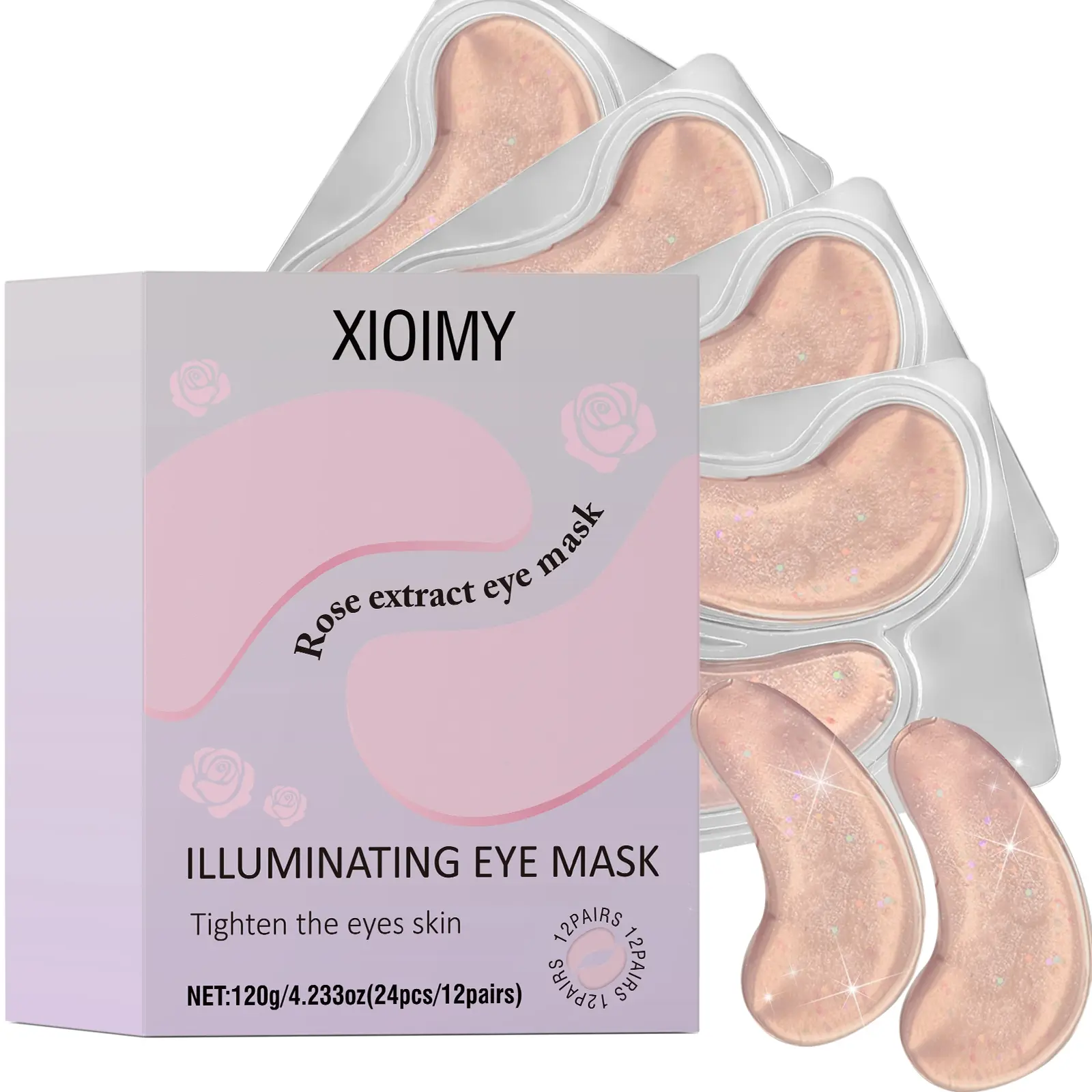 24pcs Rose Collagen Eye Mask Set, Intense Moisturizing & Firming, Brightening Under-Eye Area, Enhances Skin Barrier, Reduces Dark Circles, Eye Bag Mask, Moisturizing Eye Masks
