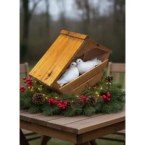 Dove Nesting Box - Wooden Construction with Sliding Door and Secure Design for Bird Safety